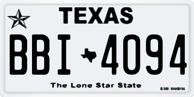 TX license plate BBI4094