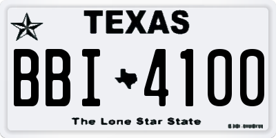 TX license plate BBI4100