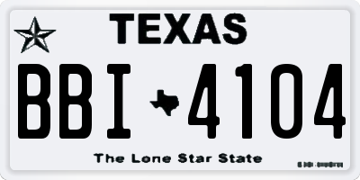 TX license plate BBI4104