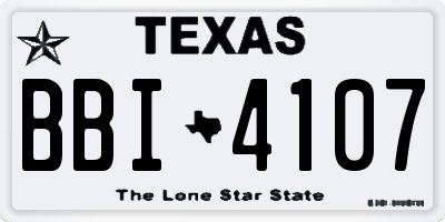 TX license plate BBI4107