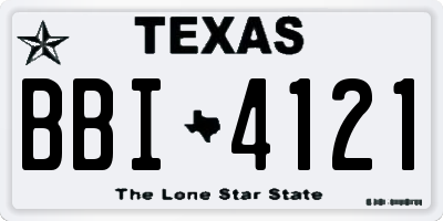 TX license plate BBI4121