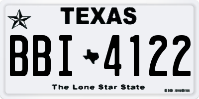 TX license plate BBI4122