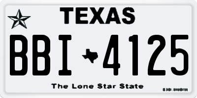 TX license plate BBI4125