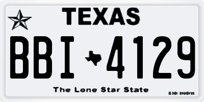 TX license plate BBI4129
