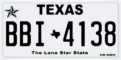TX license plate BBI4138