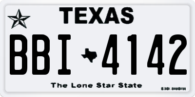 TX license plate BBI4142