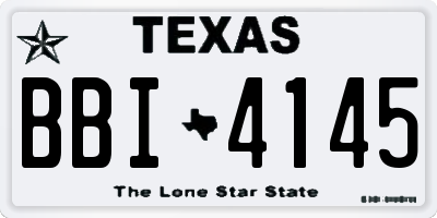 TX license plate BBI4145