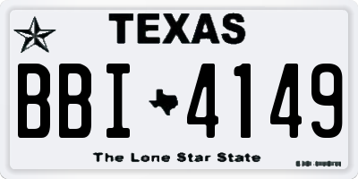 TX license plate BBI4149