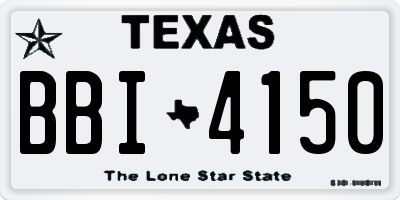TX license plate BBI4150