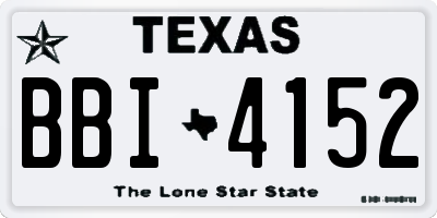TX license plate BBI4152
