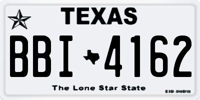 TX license plate BBI4162