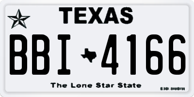 TX license plate BBI4166