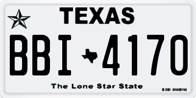 TX license plate BBI4170