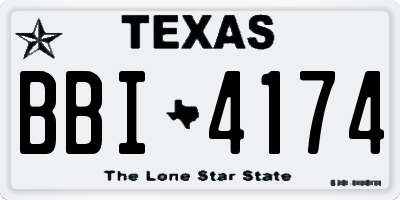 TX license plate BBI4174