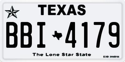TX license plate BBI4179