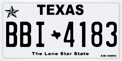 TX license plate BBI4183