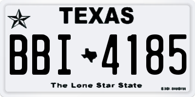 TX license plate BBI4185