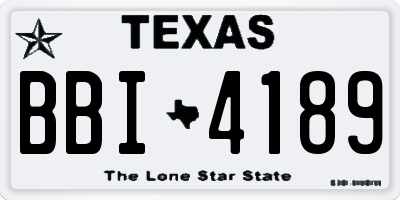 TX license plate BBI4189