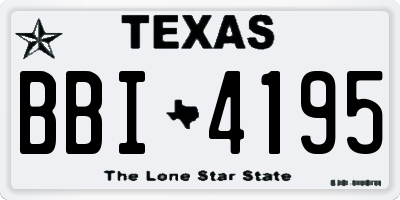 TX license plate BBI4195