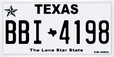 TX license plate BBI4198