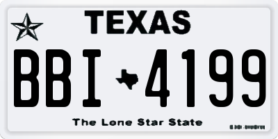 TX license plate BBI4199