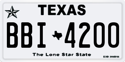 TX license plate BBI4200
