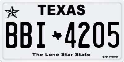 TX license plate BBI4205