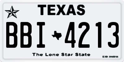 TX license plate BBI4213