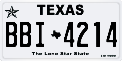 TX license plate BBI4214