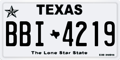 TX license plate BBI4219