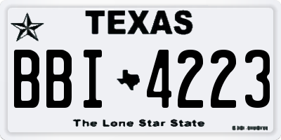 TX license plate BBI4223