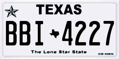 TX license plate BBI4227