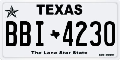 TX license plate BBI4230
