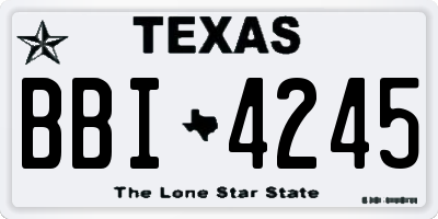 TX license plate BBI4245