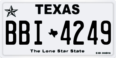 TX license plate BBI4249