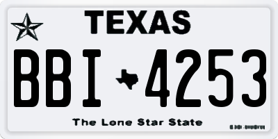 TX license plate BBI4253