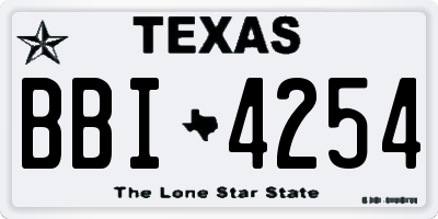 TX license plate BBI4254