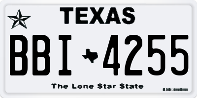 TX license plate BBI4255