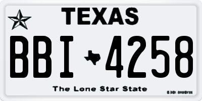 TX license plate BBI4258