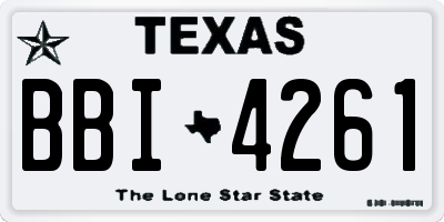 TX license plate BBI4261