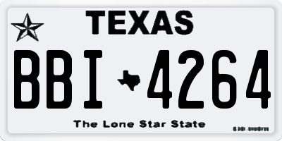 TX license plate BBI4264