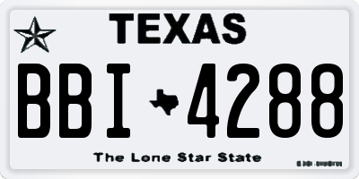 TX license plate BBI4288