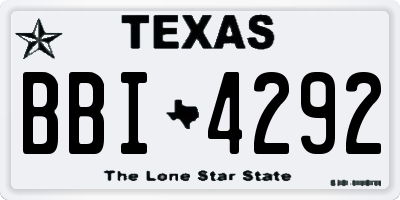 TX license plate BBI4292