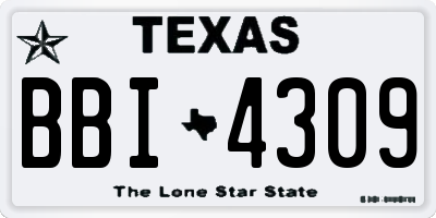 TX license plate BBI4309