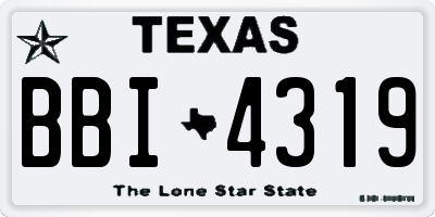 TX license plate BBI4319
