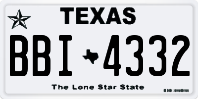 TX license plate BBI4332