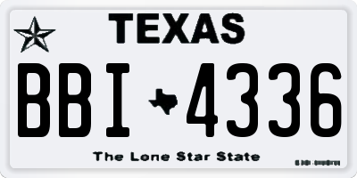 TX license plate BBI4336