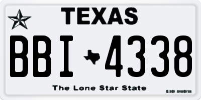 TX license plate BBI4338