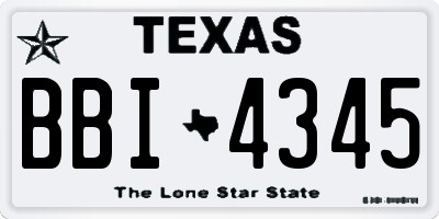 TX license plate BBI4345