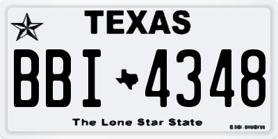 TX license plate BBI4348